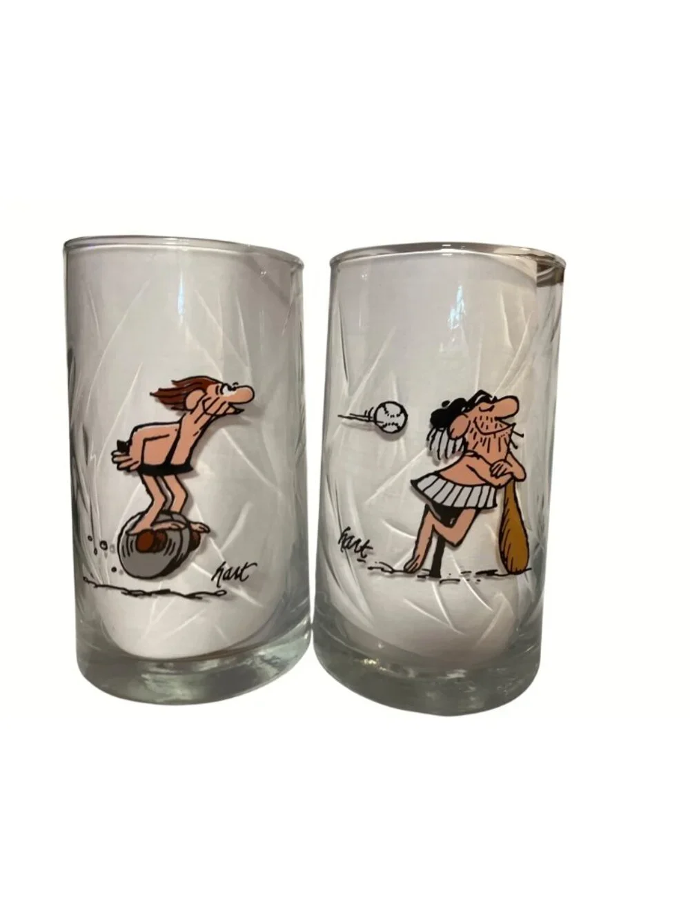 Vintage Arby B.C. Ice Age Collector Glasses Set Of 2 1981 Cartoon